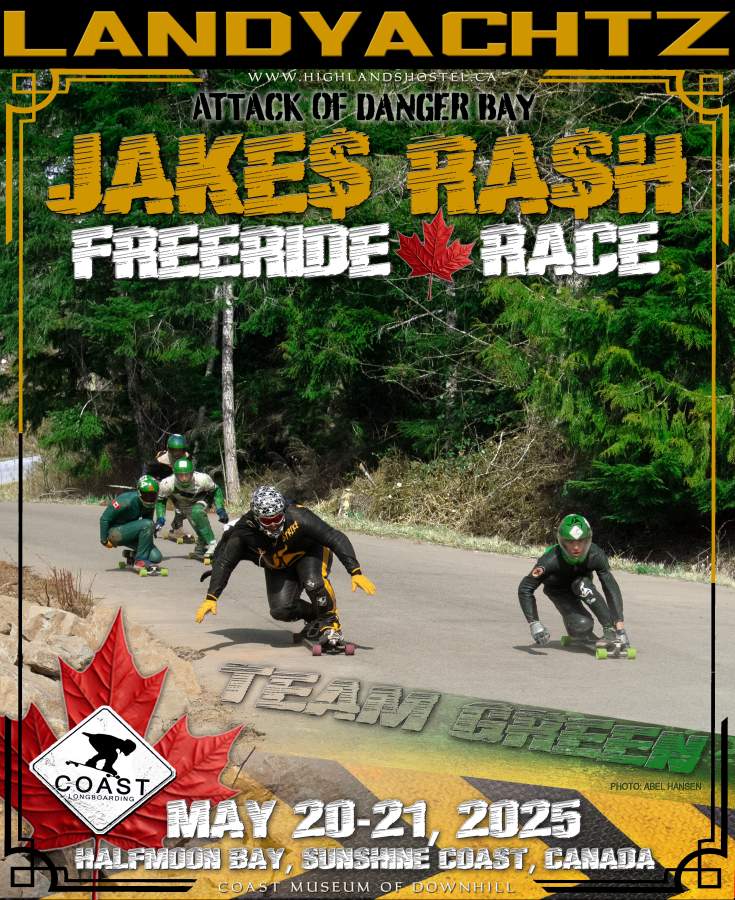DANGER BAY + JAKES RASH! 2 RACE TRACKS 2 FREERIDES Registration Here April 1st!! 24 YEARS!!! THIS IS THE 1ST OF THE FINAL 2 DANGER BAYS!!! DON'T MISS!! on COASTLONGBOARDING.COM